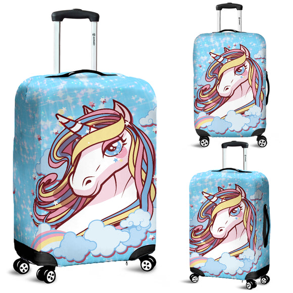 Luggage Cover -Unicorn Blue