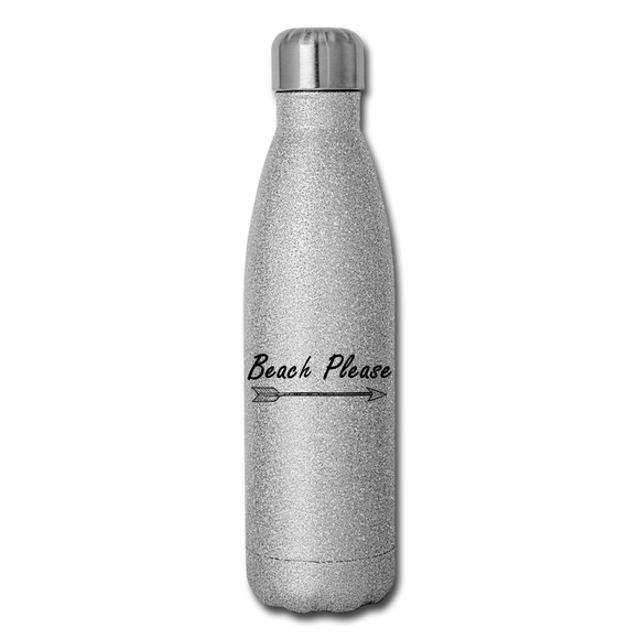 Insulated Stainless Steel Water Bottle - silver glitter