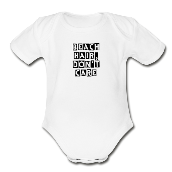 Organic Short Sleeve Baby Bodysuit - white