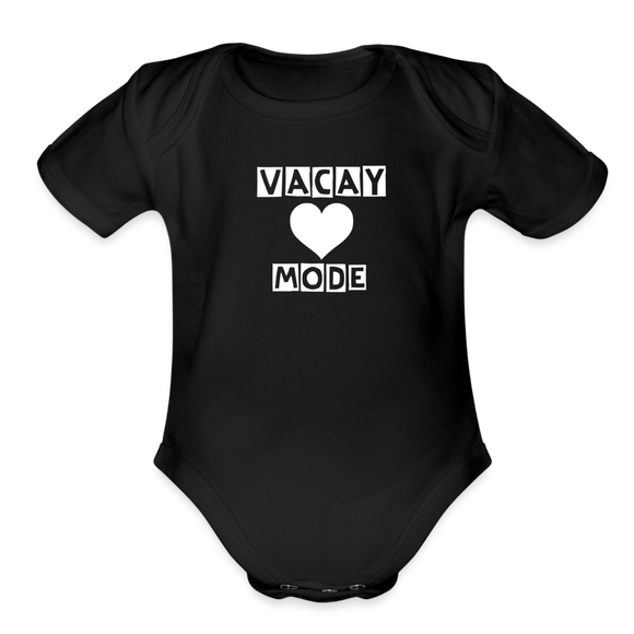 Organic Short Sleeve Baby Bodysuit - black