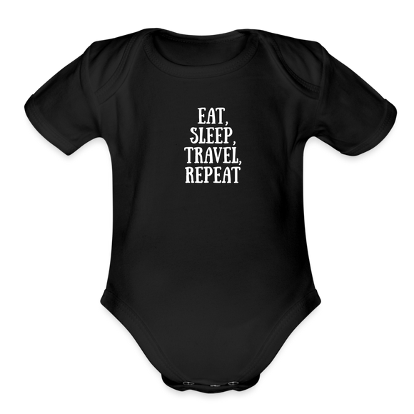 Organic Short Sleeve Baby Bodysuit - black