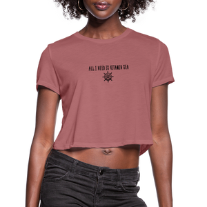 Women's Cropped T-Shirt - mauve