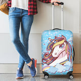 Luggage Cover -Unicorn Blue