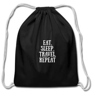 Cotton Drawstring Bag - black