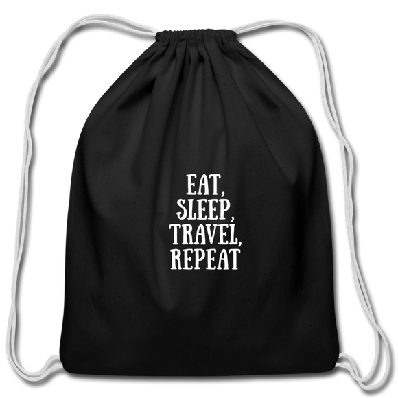 Cotton Drawstring Bag - black