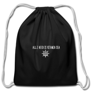 Cotton Drawstring Bag - black