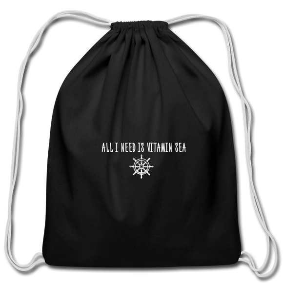 Cotton Drawstring Bag - black