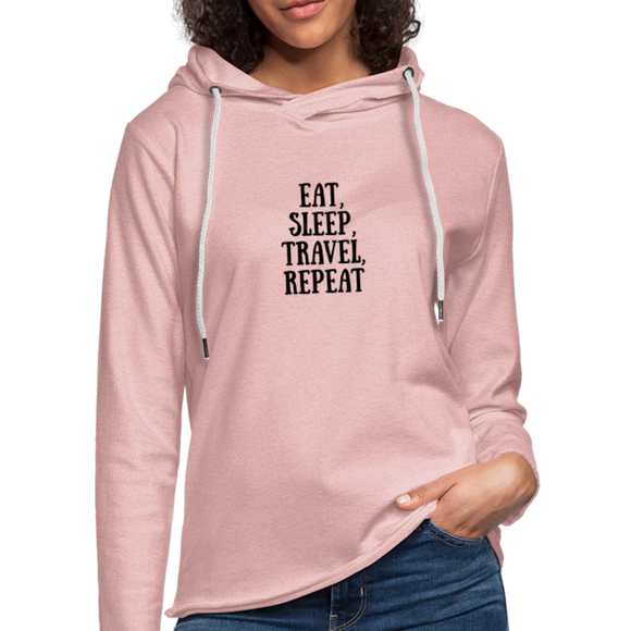 Unisex Lightweight Terry Hoodie - cream heather pink