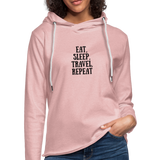 Unisex Lightweight Terry Hoodie - cream heather pink