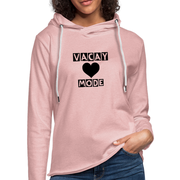 Unisex Lightweight Terry Hoodie - cream heather pink