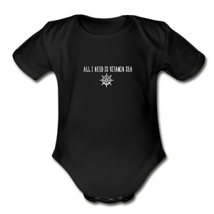 Organic Short Sleeve Baby Bodysuit - black