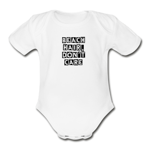 Organic Short Sleeve Baby Bodysuit - white