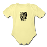 Organic Short Sleeve Baby Bodysuit - washed yellow