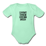 Organic Short Sleeve Baby Bodysuit - light mint