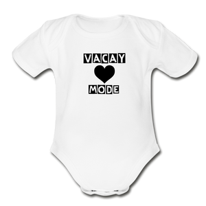 Organic Short Sleeve Baby Bodysuit - white