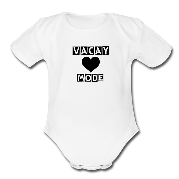 Organic Short Sleeve Baby Bodysuit - white