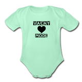 Organic Short Sleeve Baby Bodysuit - light mint