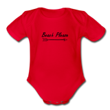 Organic Short Sleeve Baby Bodysuit - red