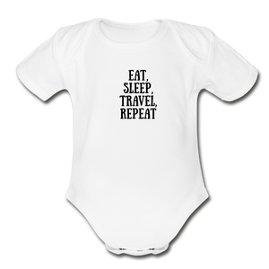 Organic Short Sleeve Baby Bodysuit - white