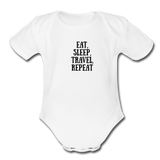 Organic Short Sleeve Baby Bodysuit - white