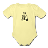 Organic Short Sleeve Baby Bodysuit - washed yellow