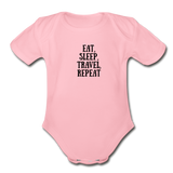 Organic Short Sleeve Baby Bodysuit - light pink