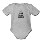 Organic Short Sleeve Baby Bodysuit - heather gray