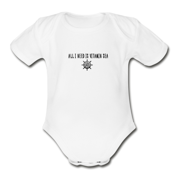 Organic Short Sleeve Baby Bodysuit - white