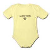 Organic Short Sleeve Baby Bodysuit - washed yellow