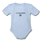 Organic Short Sleeve Baby Bodysuit - sky