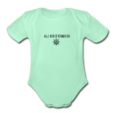 Organic Short Sleeve Baby Bodysuit - light mint