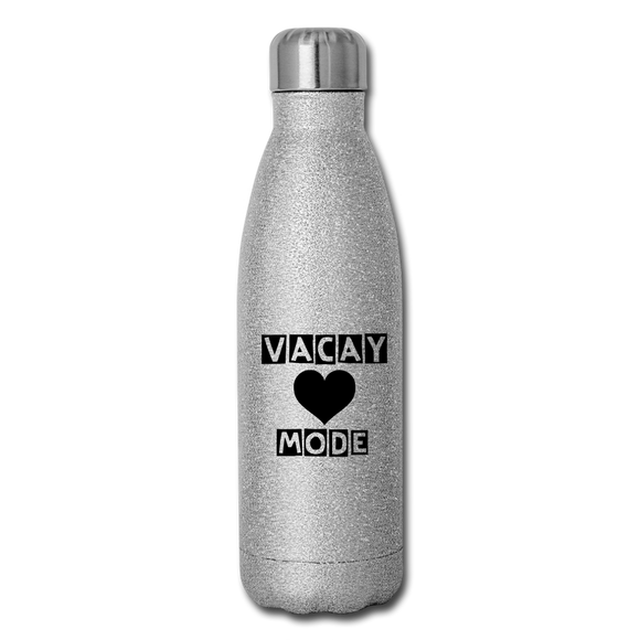 Insulated Stainless Steel Water Bottle - silver glitter