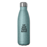 Insulated Stainless Steel Water Bottle - turquoise glitter