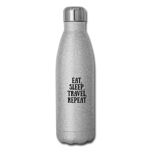 Insulated Stainless Steel Water Bottle - silver glitter