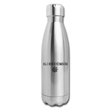 Insulated Stainless Steel Water Bottle - silver