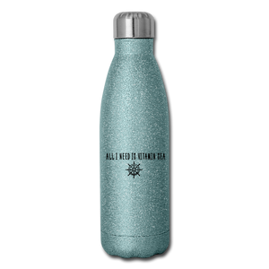 Insulated Stainless Steel Water Bottle - silver glitter