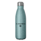 Insulated Stainless Steel Water Bottle - turquoise glitter