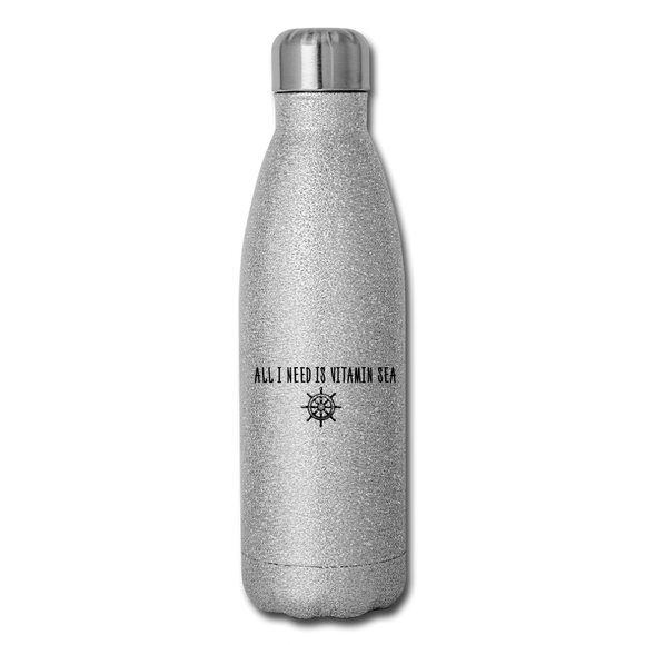 Insulated Stainless Steel Water Bottle - silver glitter