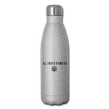 Insulated Stainless Steel Water Bottle - silver glitter